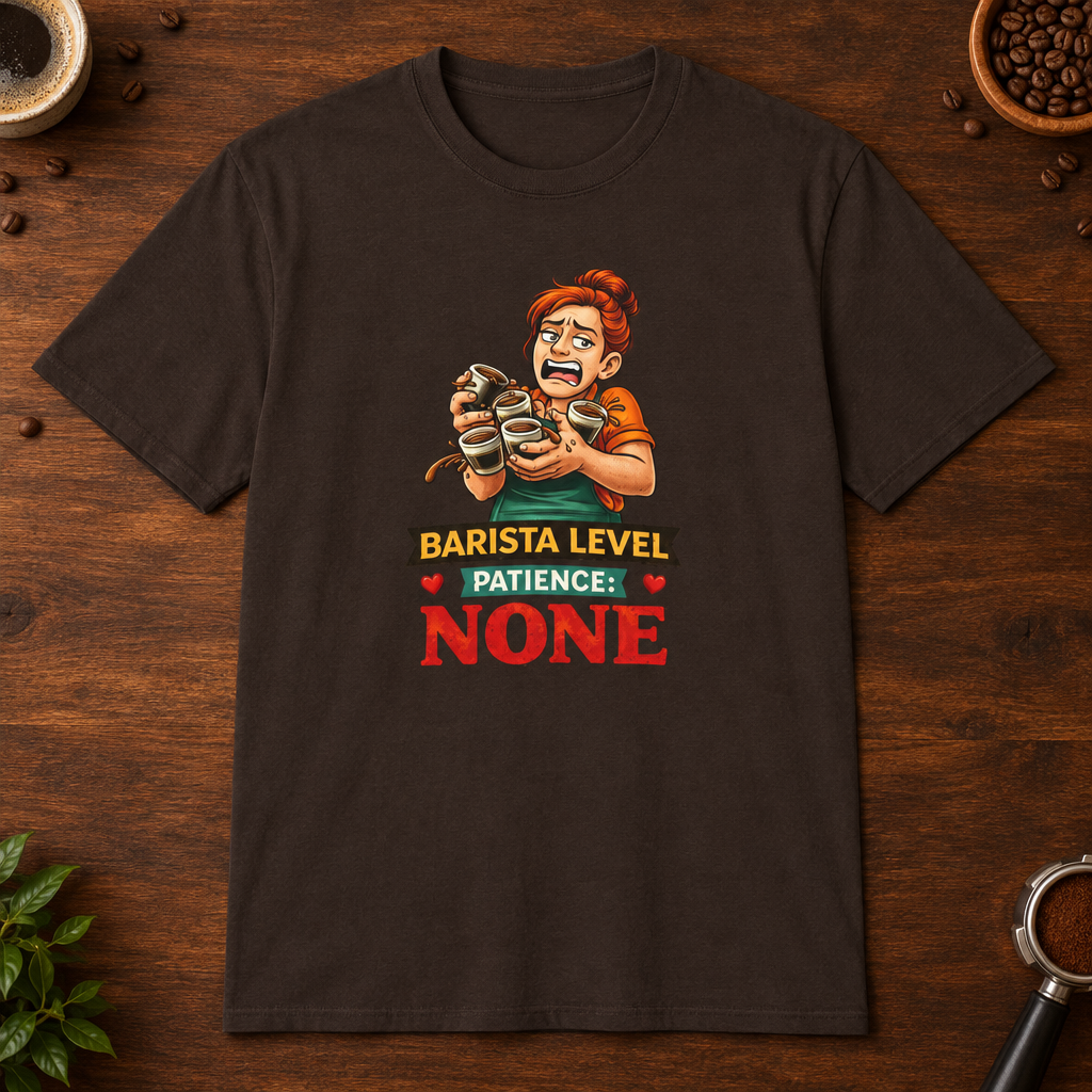 Barista Level T-Shirt Dark Chocolate mockup