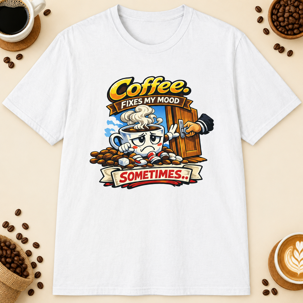 Coffee Fixes My Mood Sometimes - White