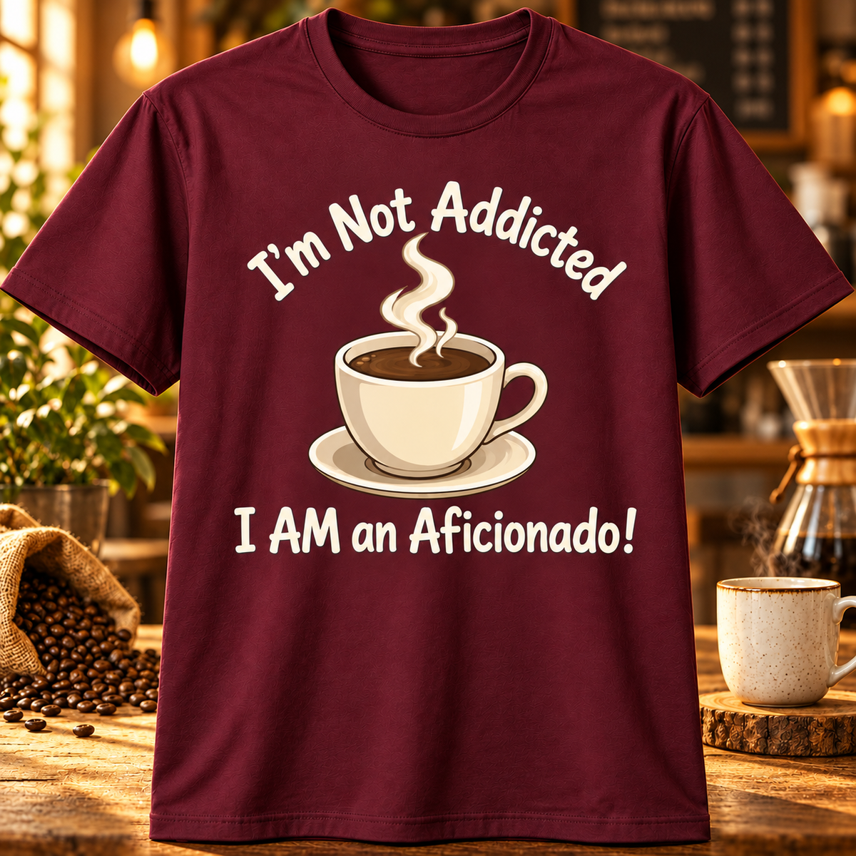 I'm Not Addicted T-Shirt in Maroon