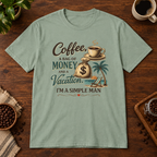 Simple Man T-Shirt Sage short-sleeve coffee-bar flat lay