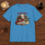 Coffee Approved T-Shirt Heather Sapphire coffee bar mockup