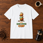 Just One More Cup T-Shirt White coffee-bar flat lay