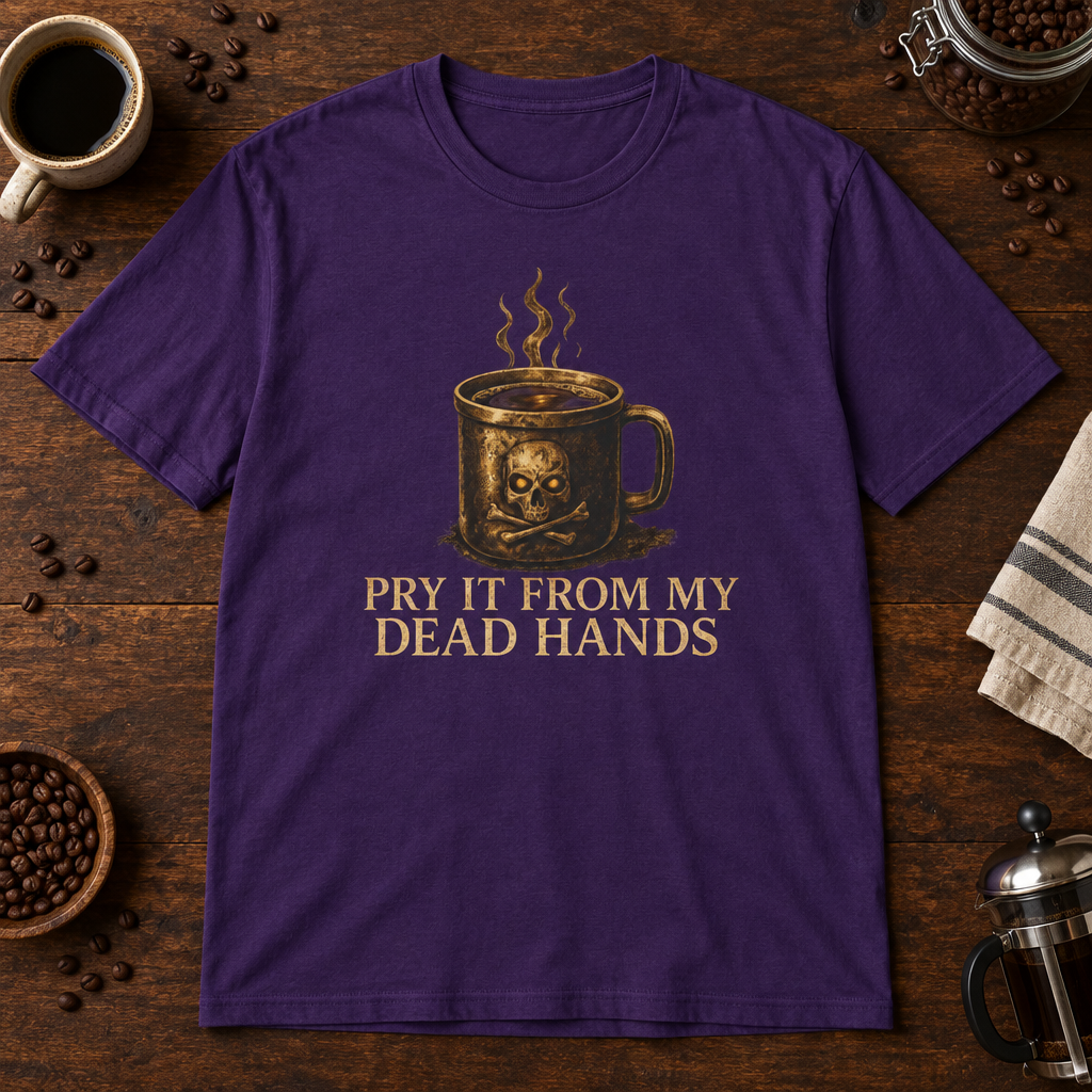 Pry It From My Dead Hands T-Shirt Purple coffee-bar flat lay