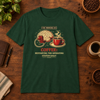 Coffee OS T-Shirt Forest Green short-sleeve coffee-bar flat lay