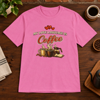 Love Language T-Shirt Azalea close-fill short-sleeve coffee-bar flat lay