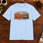First Coffee Then T-Shirt Light Blue preferred-size coffee-bar flat lay