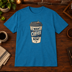 White Coffee Cup T-Shirt Antique Sapphire close-fill short-sleeve coffee-bar flat lay