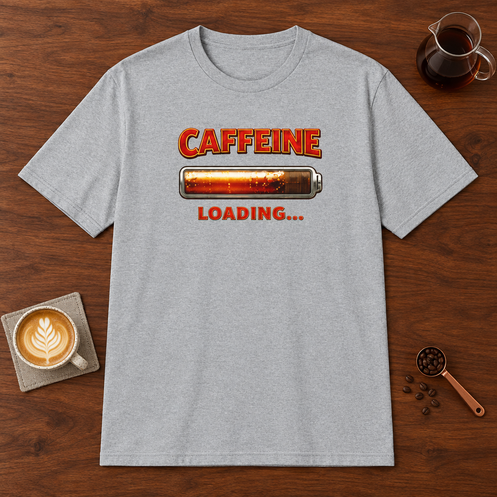 Caffeine Loading T-Shirt Sport Grey coffee bar mockup