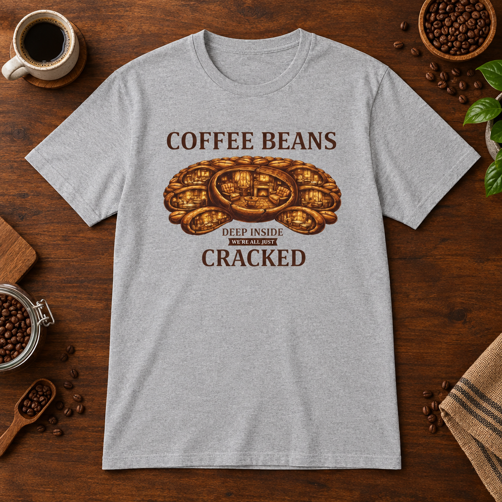 Coffee Beans T-Shirt Sport Grey short-sleeve coffee-bar flat lay
