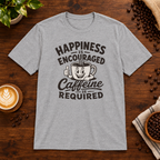 Caffeine is Required T-Shirt Sport Grey on warm coffee bar