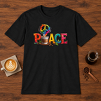 Peace T-Shirt Black coffee bar mockup