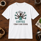I Serve Coffee T-Shirt White short-sleeve coffee-bar flat lay