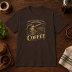 Lubricant T-Shirt Dark Chocolate close-fill short-sleeve coffee-bar flat lay