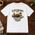 Tell Tales T-Shirt White close-fill short-sleeve coffee-bar flat lay