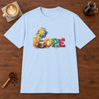 Hope T-Shirt Light Blue coffee bar mockup