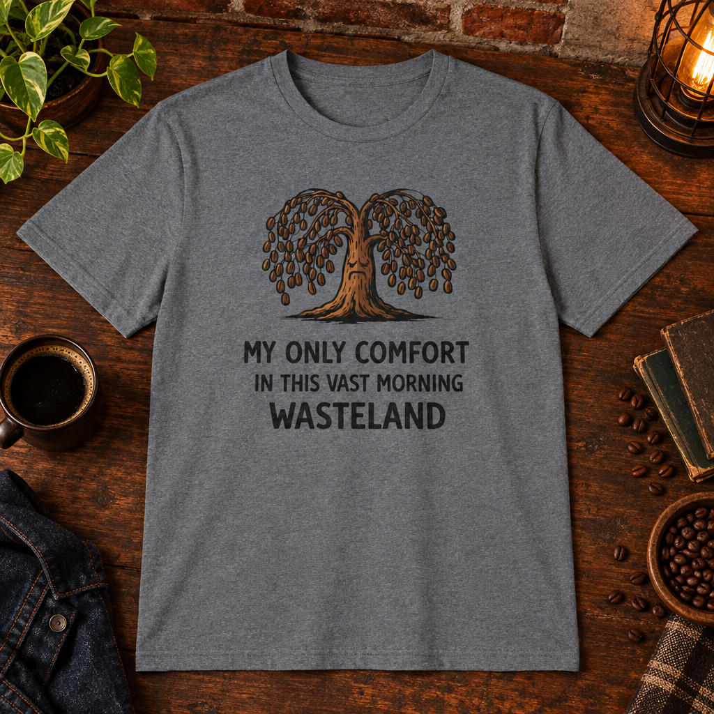 My Only Comfort T-Shirt Graphite Heather close-fill short-sleeve coffee-bar flat lay