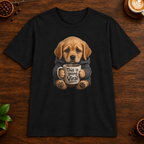 This Is Going Viral T-Shirt in Black on a dark wood coffee bar