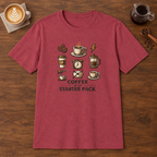 Coffee is My Starter Pack T-Shirt Heather Cardinal coffee bar mockup