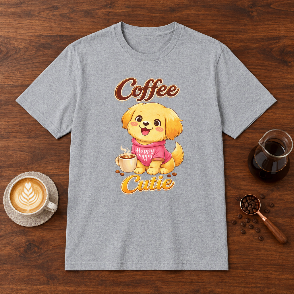 Coffee Cutie T-Shirt Sport Grey coffee bar mockup
