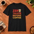 Zero Talkie T-Shirt in Charcoal, lifestyle mockup