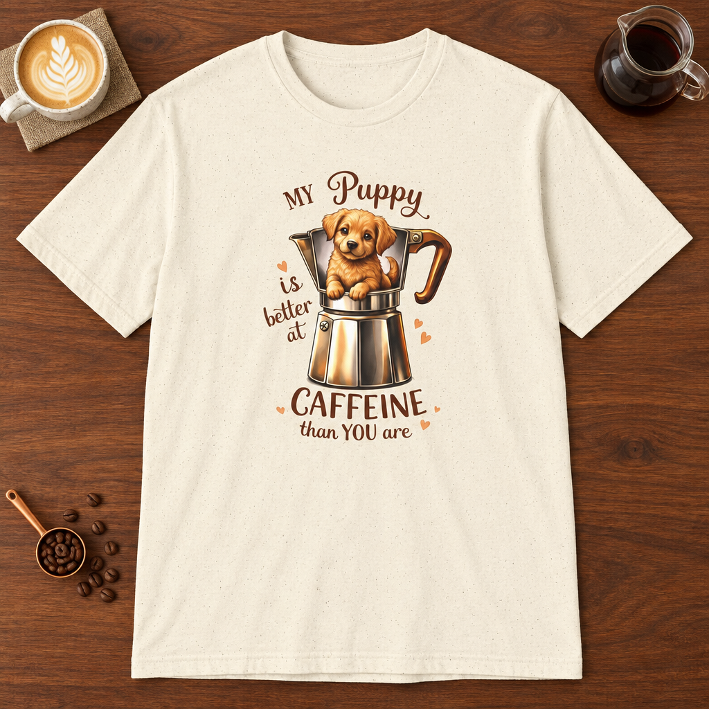 My Puppy - Light Colors T-Shirt Natural coffee bar mockup