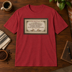 Daily Prayer T-Shirt Antique Cherry Red close-fill short-sleeve coffee-bar flat lay