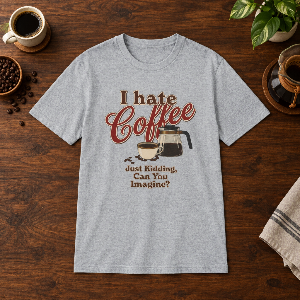 I Hate Coffee T-Shirt Sport Grey coffee-bar flat lay