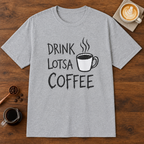 Drink Lotsa Coffee-Light T-Shirt Sport Grey coffee bar mockup