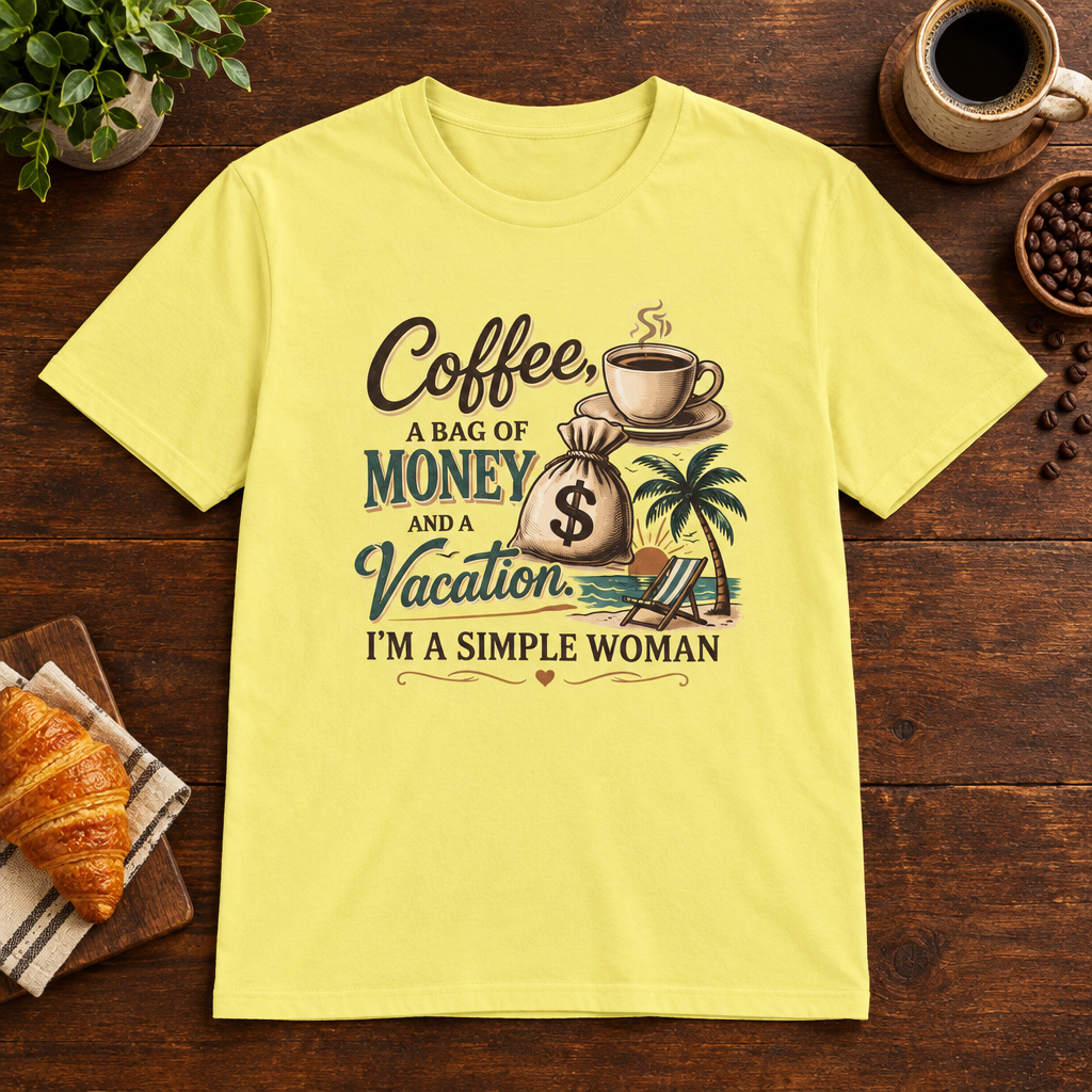 Simple Woman T-Shirt Cornsilk short-sleeve coffee-bar flat lay