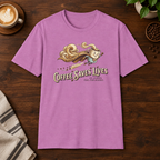 Coffee Saves Lives T-Shirt Heather Radiant Orchid subtly closer coffee-bar flat lay
