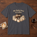 Daily Dose T-Shirt Charcoal coffee bar mockup
