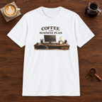 Coffee is My Business Plan T-Shirt White coffee bar mockup