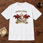 Office Hero Coffee T-Shirt White coffee bar mockup