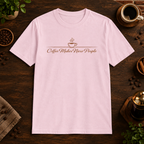 Nicer People T-Shirt in Light Pink, coffee bar flat lay mockup