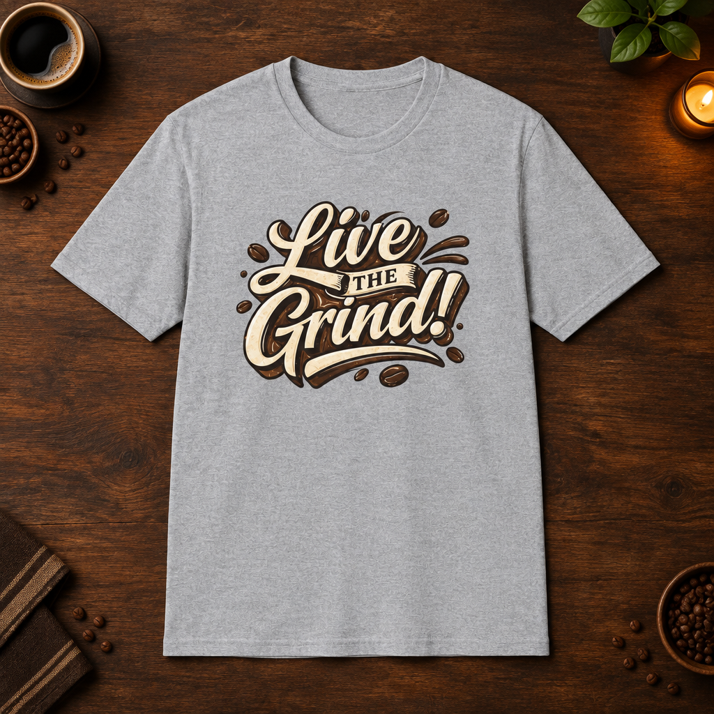 Live the Grind Sport Grey coffee-bar mockup