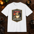 Coffee is My Safe Space T-Shirt in White, zoomed lifestyle mockup