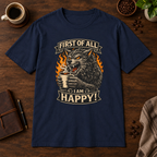First Of All T-Shirt Navy coffee-bar flat lay