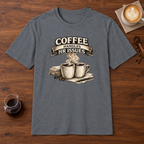 Coffee Handles HR Issues T-Shirt Graphite Heather coffee bar mockup