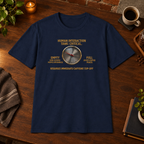 Human Interaction T-Shirt Navy close-fill short-sleeve coffee-bar flat lay