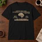 Scientific Proof T-Shirt Black coffee-bar flat lay