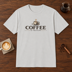 Coffee is the Plan T-Shirt Ice Grey coffee bar mockup