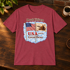 Dual Citizen T-Shirt Heather Cardinal close-fill short-sleeve coffee-bar flat lay