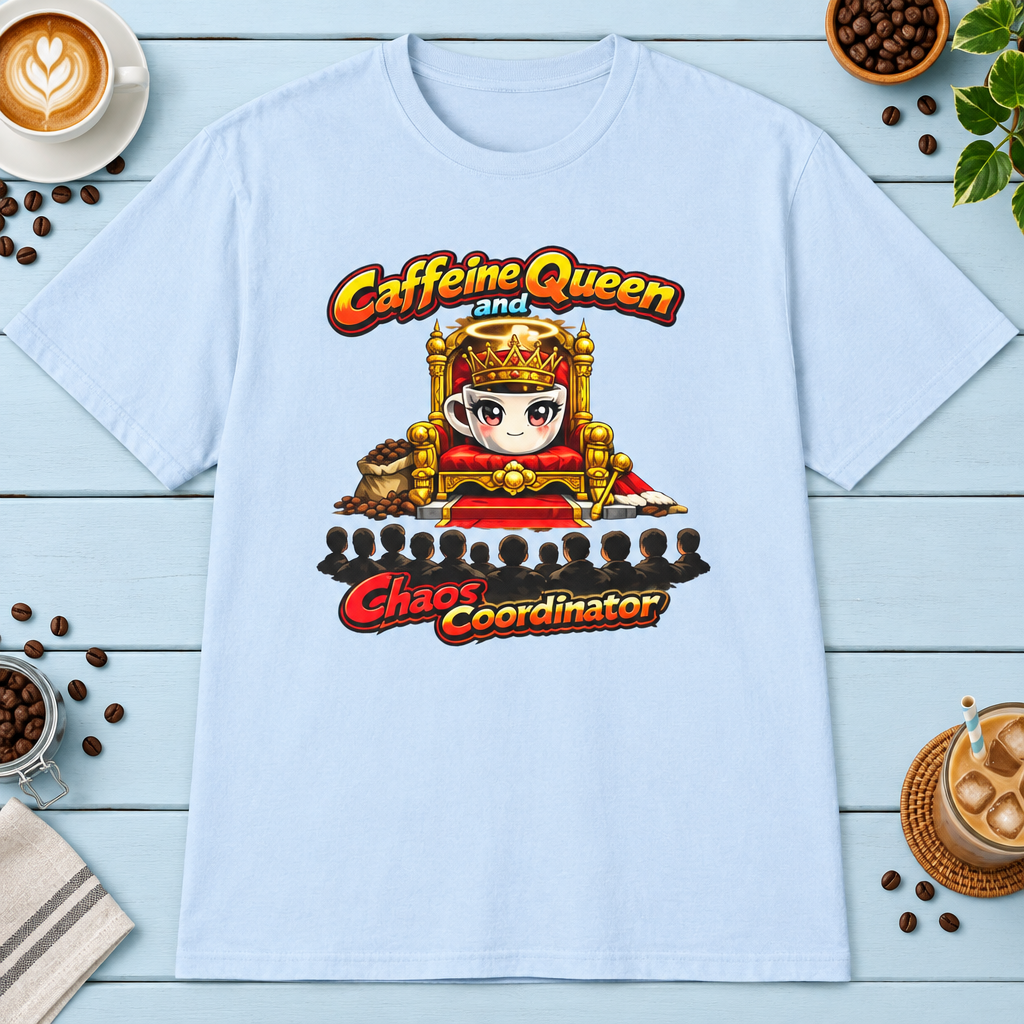 Caffeine Queen 2 T-Shirt in Sport Grey, zoomed lifestyle mockup