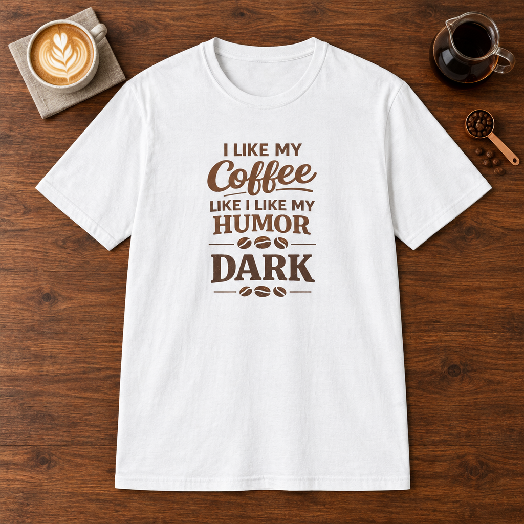 I Like My Coffee T-Shirt White coffee bar mockup