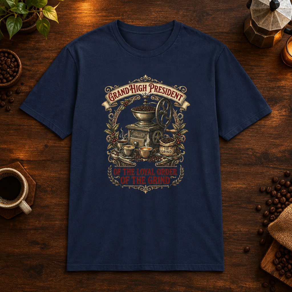 Loyal Order of the Grind Navy coffee-bar mockup