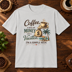 Simple Man T-Shirt Ice Grey short-sleeve coffee-bar flat lay