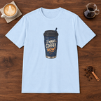 Blue Coffee Cup T-Shirt Light Blue coffee bar mockup