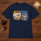Espresso Chaos vs Reality T-Shirt Navy coffee bar mockup