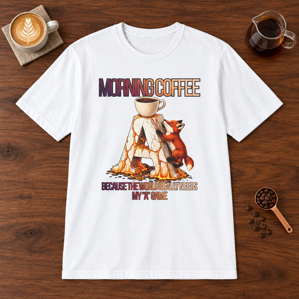 Morning Coffee T-Shirt White coffee bar mockup
