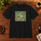 Current State T-Shirt Black coffee-bar flat lay, Sport Grey-matched framing